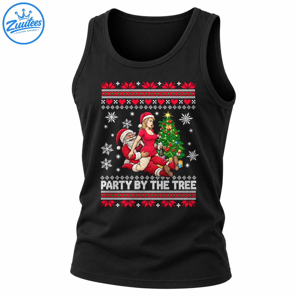 Party By The Tree Funny Santa Christmas Tank Top