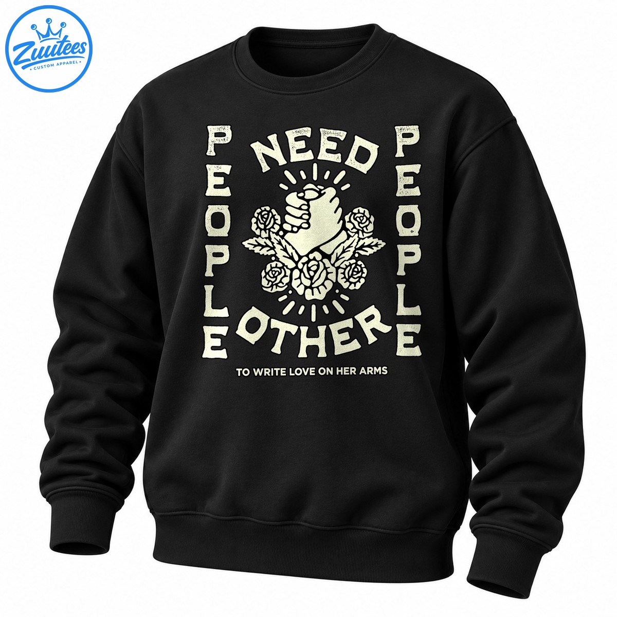 People Need People Floral Hand Illustration Sweatshirt