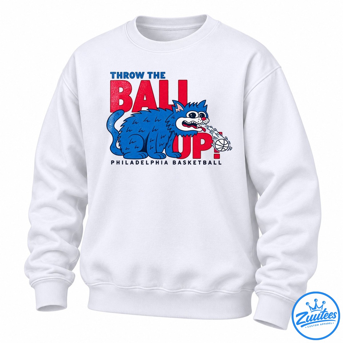 Philadelphia 76ers Throw The Ball Up Cat Sweatshirt