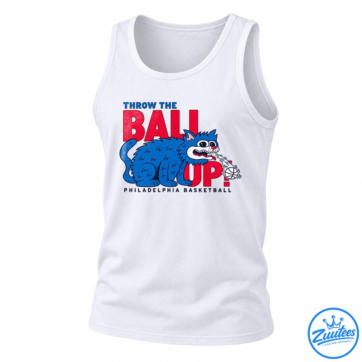 Philadelphia 76ers Throw The Ball Up Cat Tank Top