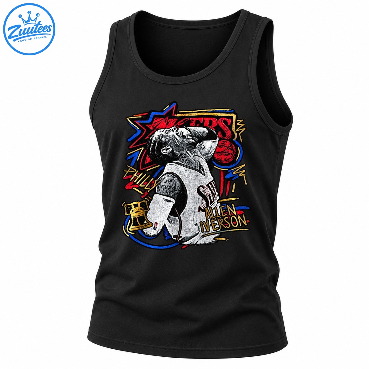 Philadelphia 76ers X Allen Iverson Photo Graphic Tank Top