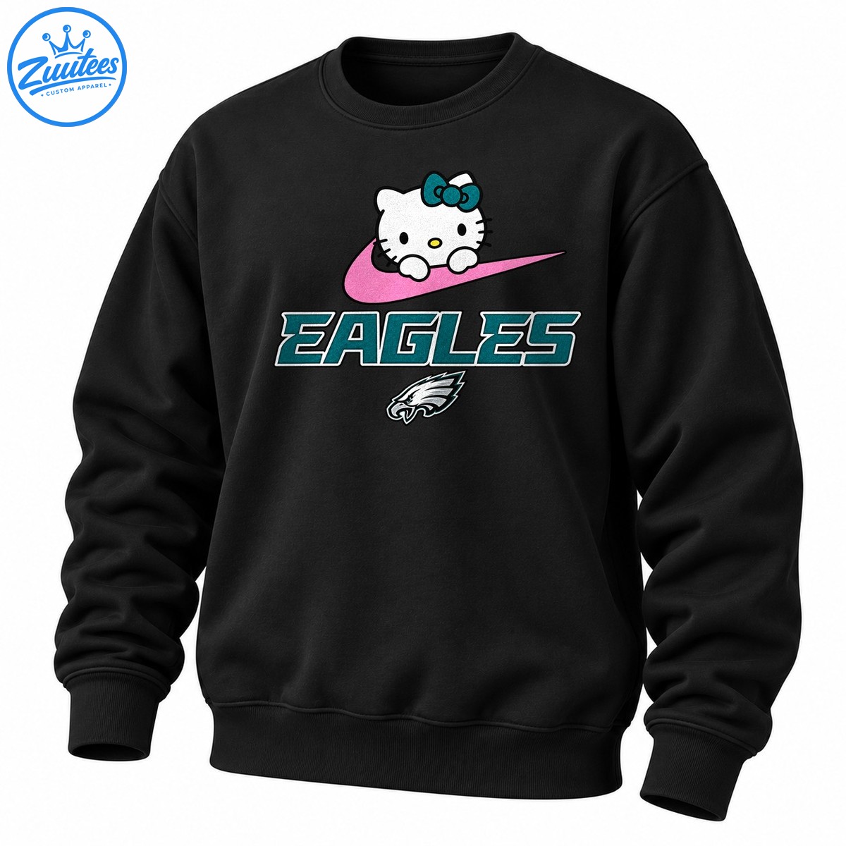 Philadelphia Eagles Just A Girl Who Loves Hello Kitty Cheer Sweatshirt