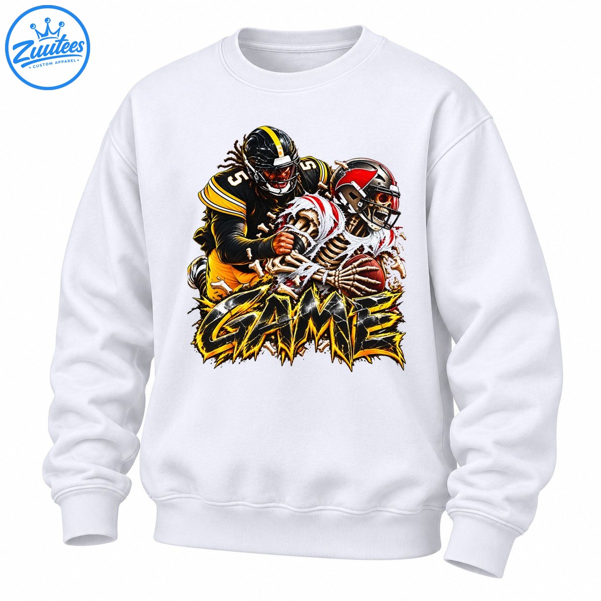 Pittsburgh Steelers Player Tackling Skeleton Game Sweatshirt
