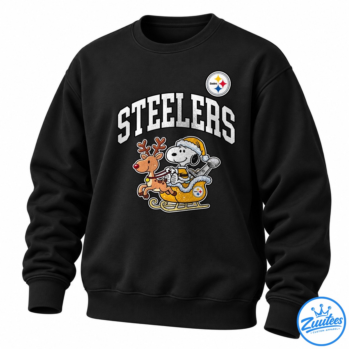 Pittsburgh Steelers X Peanuts Snoopy Super Bowl Here We Go Cartoon Sweatshirt