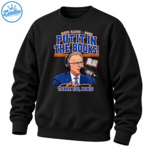 Put It In The Books Thank You Howie Mets Radio 2026 shirt design with a broadcaster, microphone, and open book
