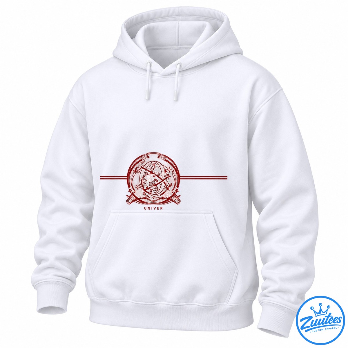 Queens Of The Stone Age Perfecth Album Stationary Tracklist Shirt Distressed red circular celestial emblem with stars, intersecting lines, crossed details, and small lettering on a dark background