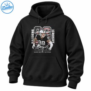 Maxx Crosby shirt with a distressed number 98, American flag details, vertical Raiders lettering, and Raider Nation Las Vegas text