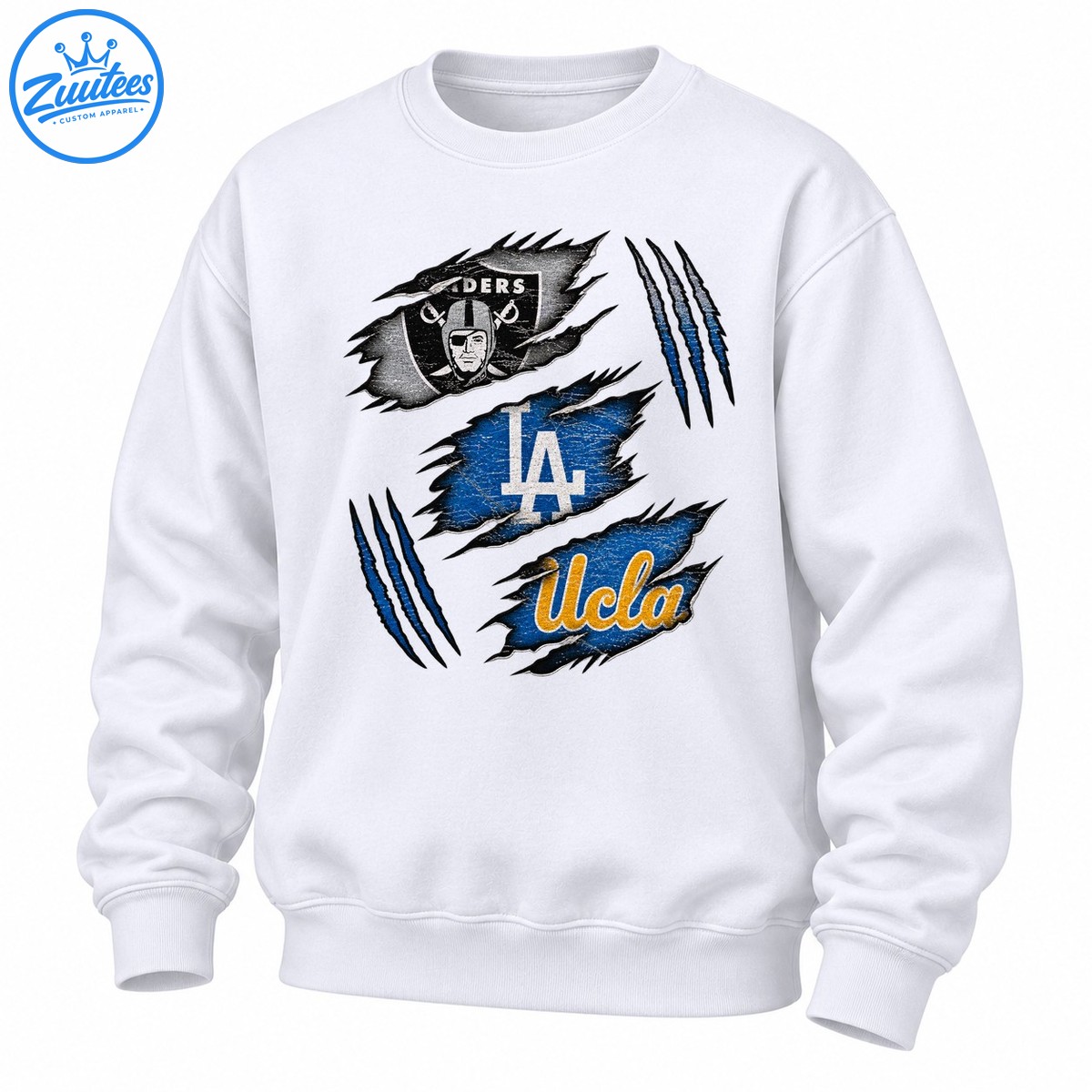 Raiders LA UCLA Ripped Fabric Sports Logo Sweatshirt