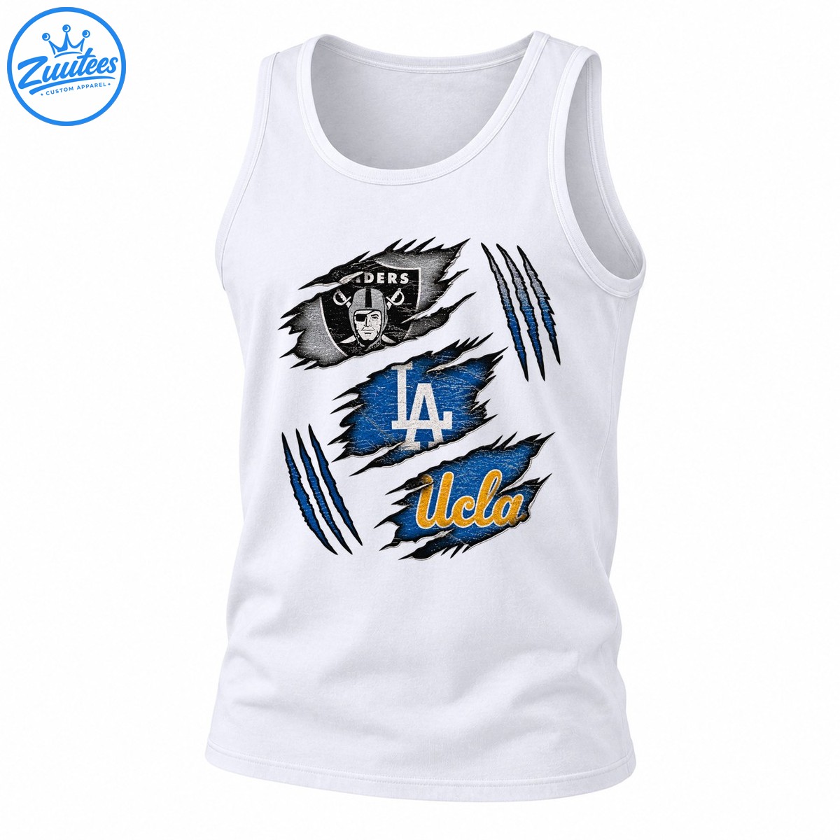 Raiders LA UCLA Ripped Fabric Sports Logo Tank Top