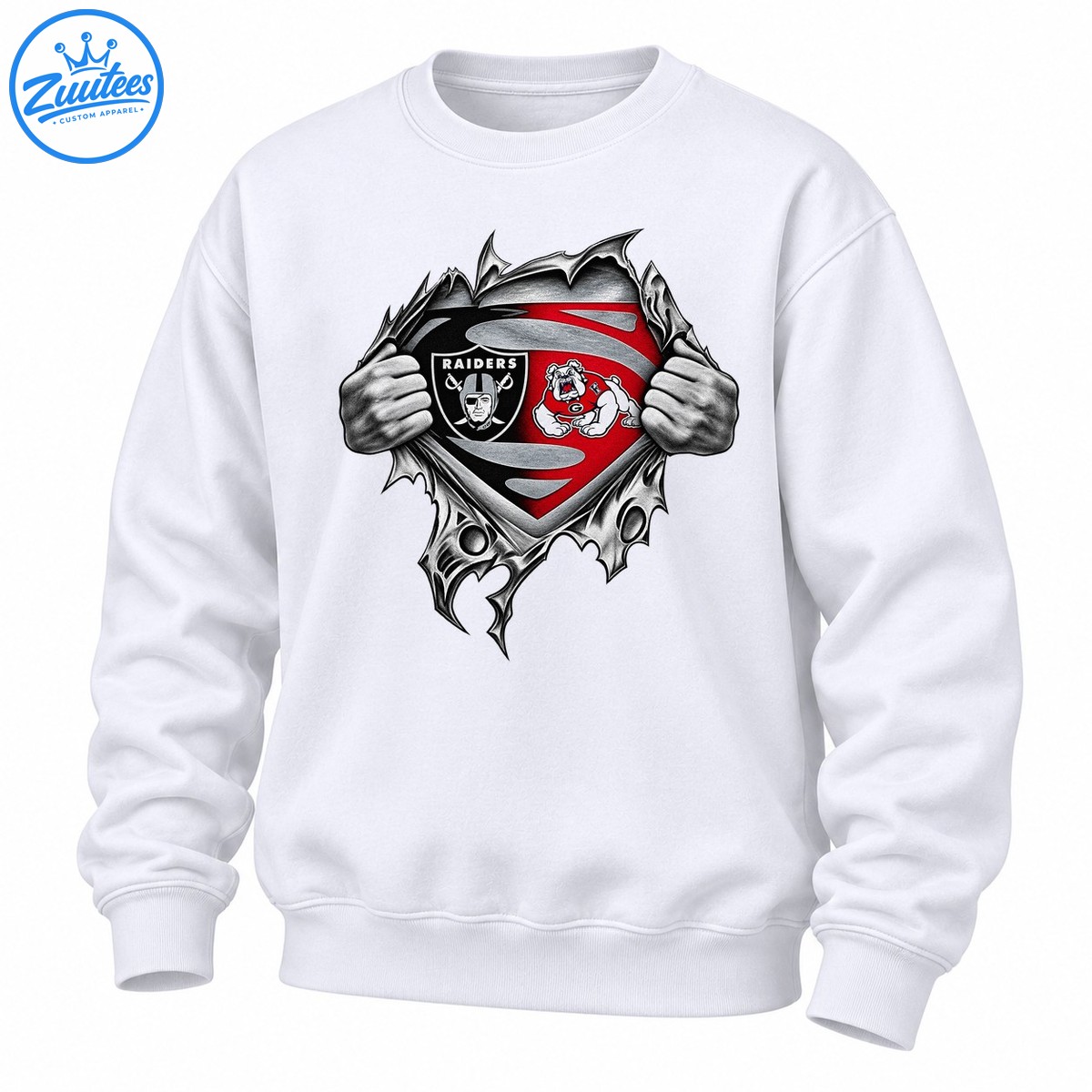 Raiders Ripped Fabric Reveal Graphic Sweatshirt