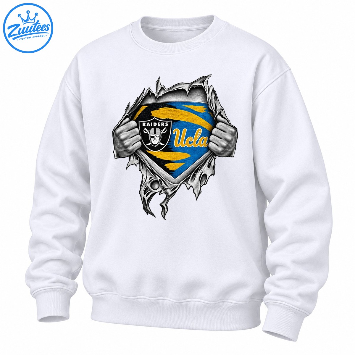 Raiders UCLA Bruins Hands Ripping Open Reveal Sweatshirt