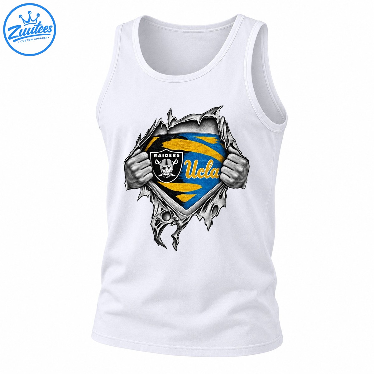Raiders UCLA Bruins Hands Ripping Open Reveal Tank Top