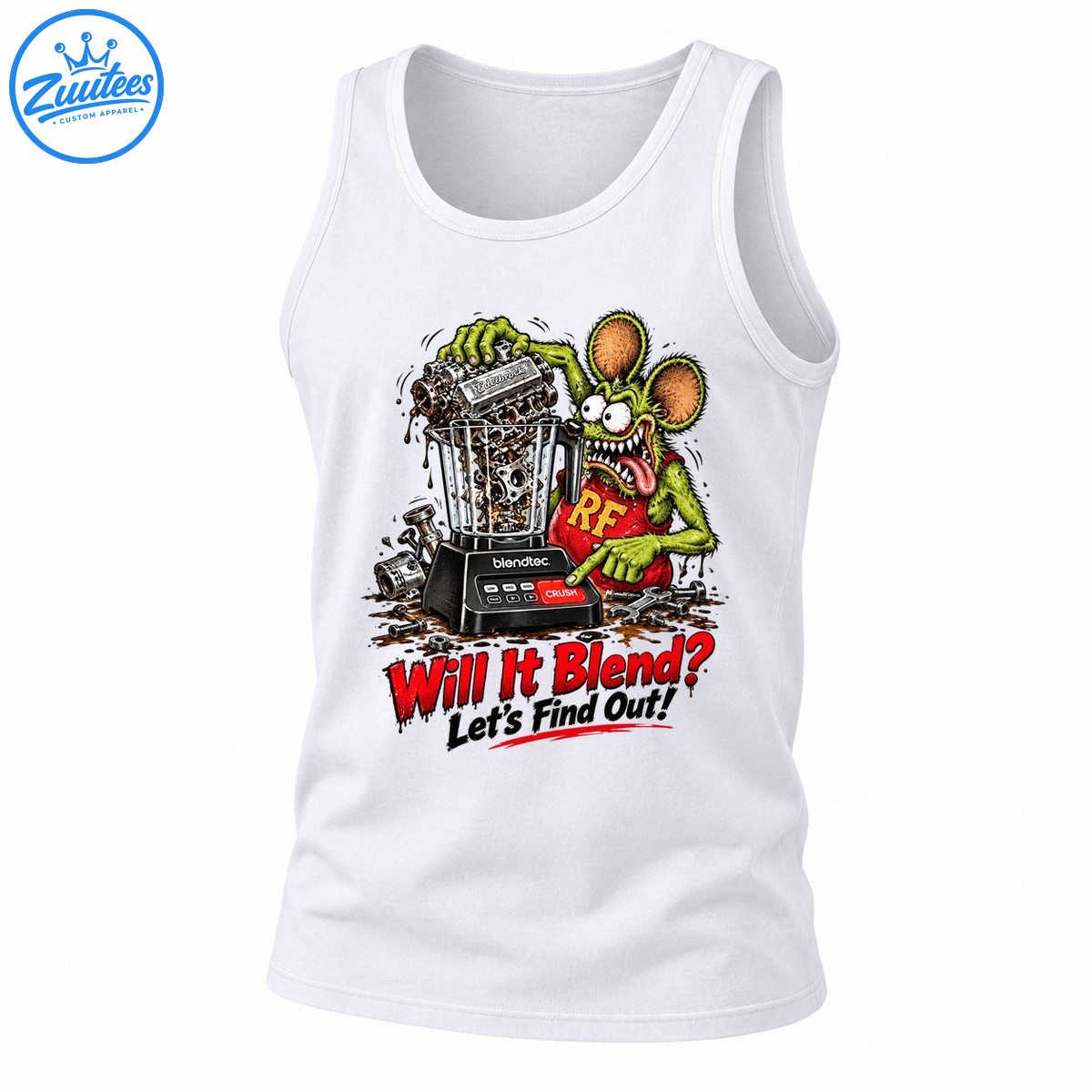 Rat Fink Blendtec Will It Blend Let’s Find Out Yes It Blends Metal Tank Top