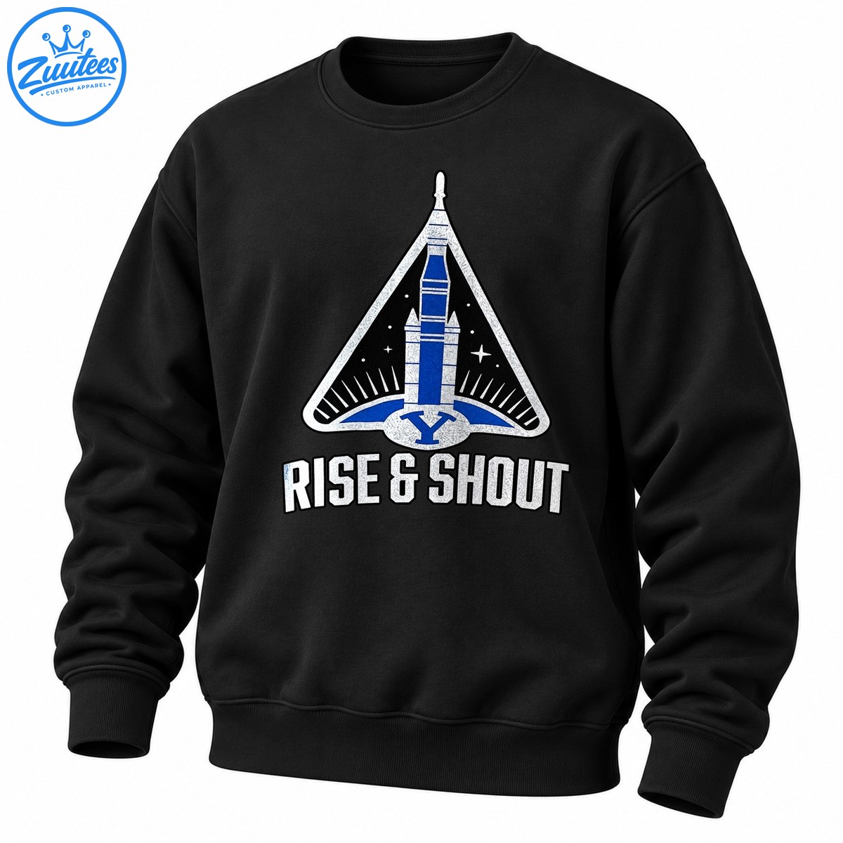 Rise And Shout Blue Rocket Vintage Graphic Sweatshirt
