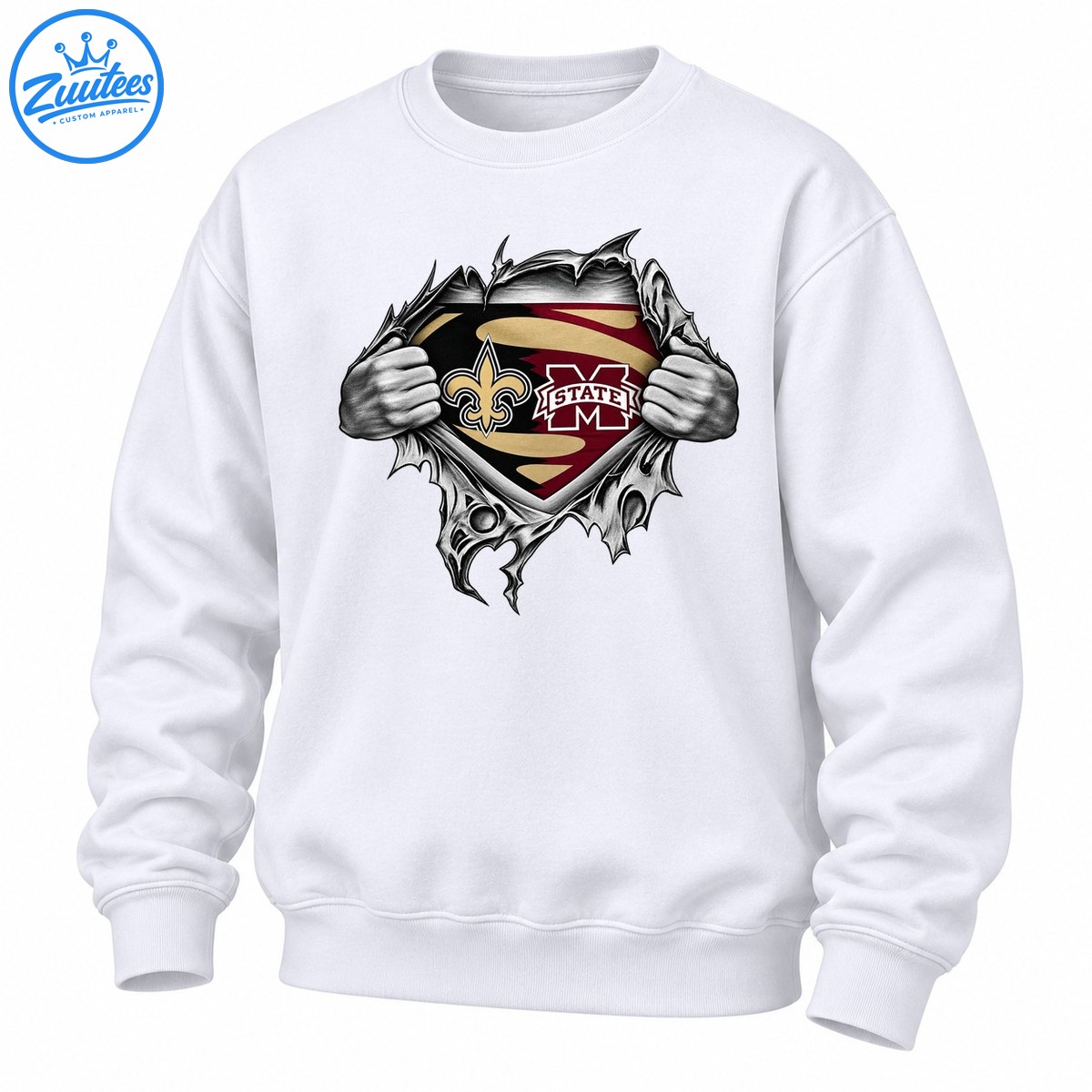 Saints Mississippi State Bulldogs Ripping Open Graphic Sweatshirt