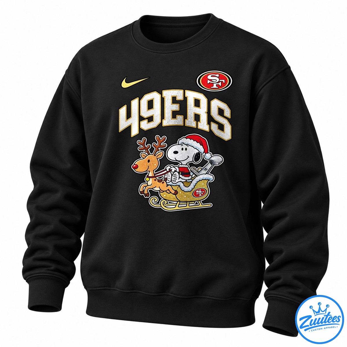 San Francisco 49ers X Peanuts Snoopy Super Bowl Faithful To The Bay Cartoon Sweatshirt