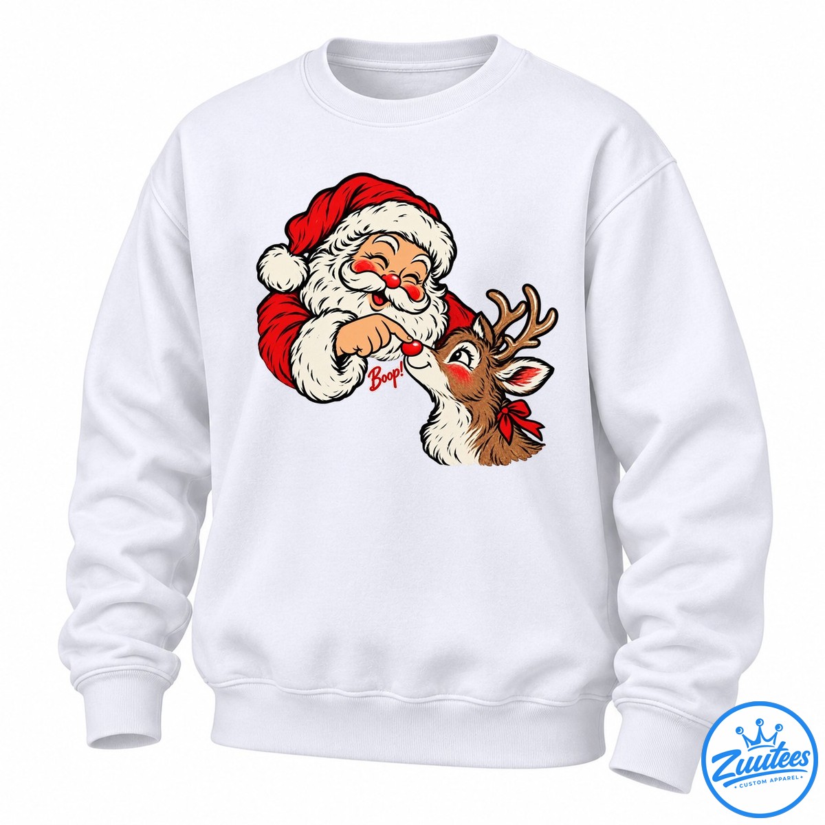 Santa Claus Booping Rudolph The Red Nosed Reindeer Sweatshirt