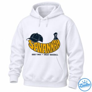 Bold yellow baseball lettering with a navy cap and the phrase Good Times Great Baseball.