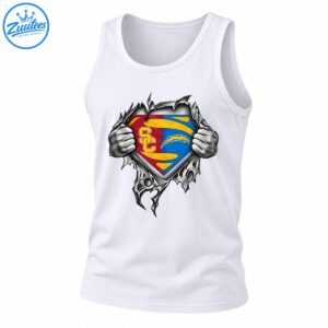Grayscale hands tear open a jagged shield revealing cardinal red, gold, blue, yellow lightning, and SC lettering.