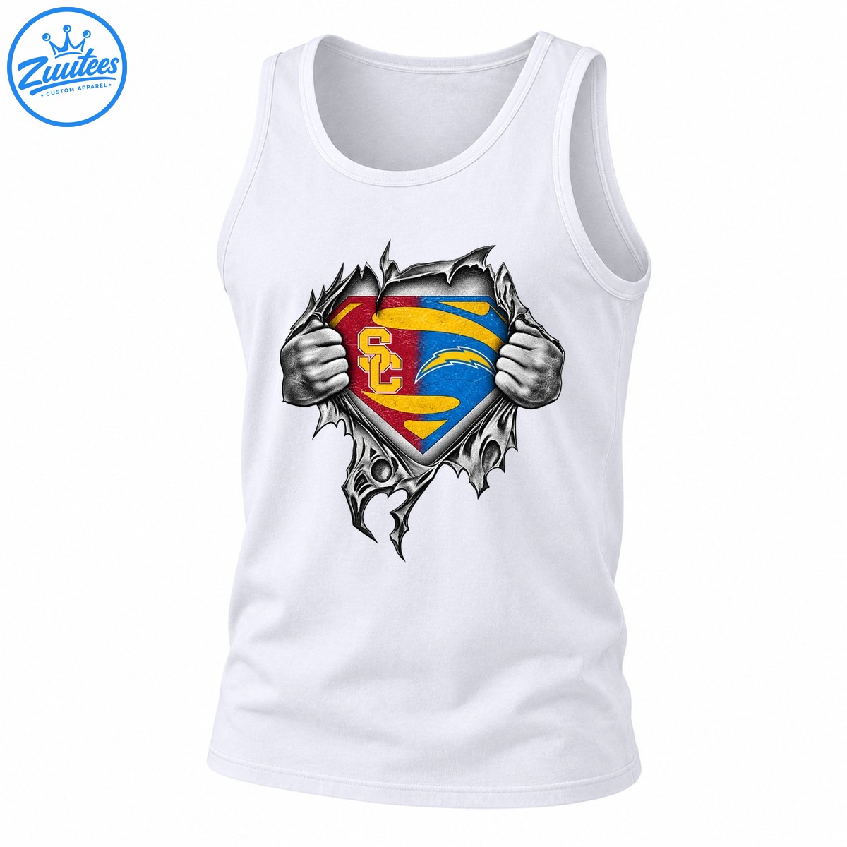 SC Trojan Chargers Lightning Shield Graphic Tank Top