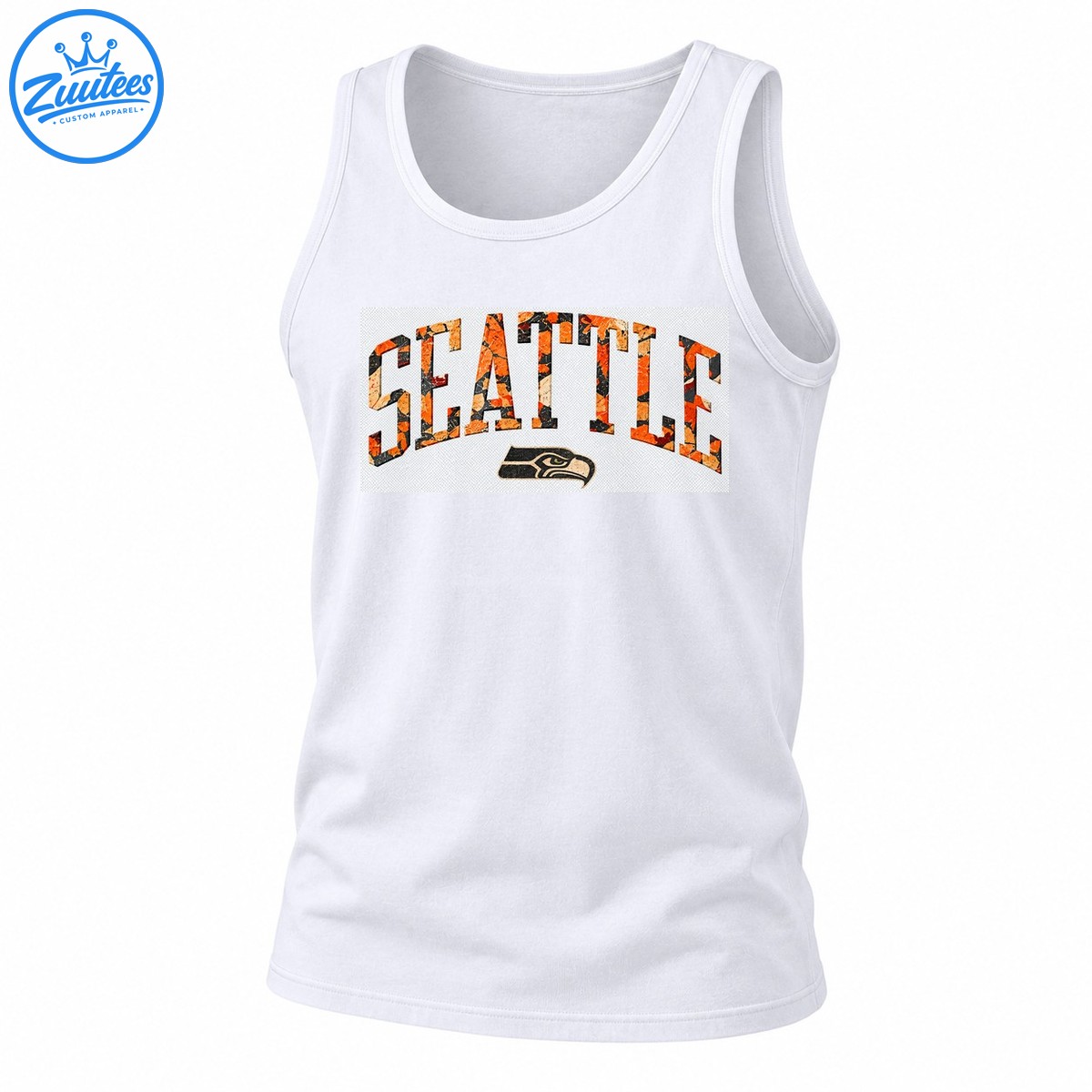 Seattle Fall Distressed Football Wordmark Tank Top