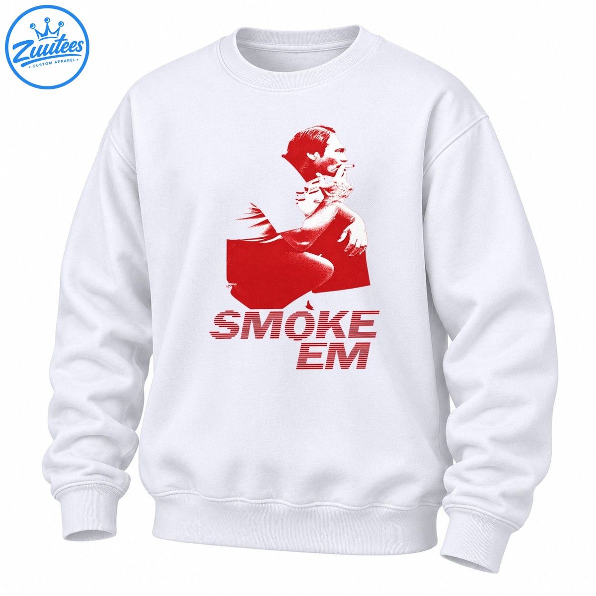 Smoke Em Vintage Red Graphic Football Coach Inspired Sweatshirt