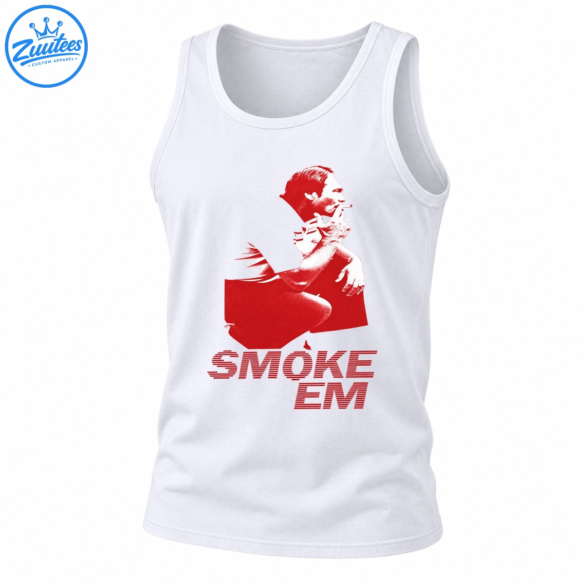Smoke Em Vintage Red Graphic Football Coach Inspired Tank Top