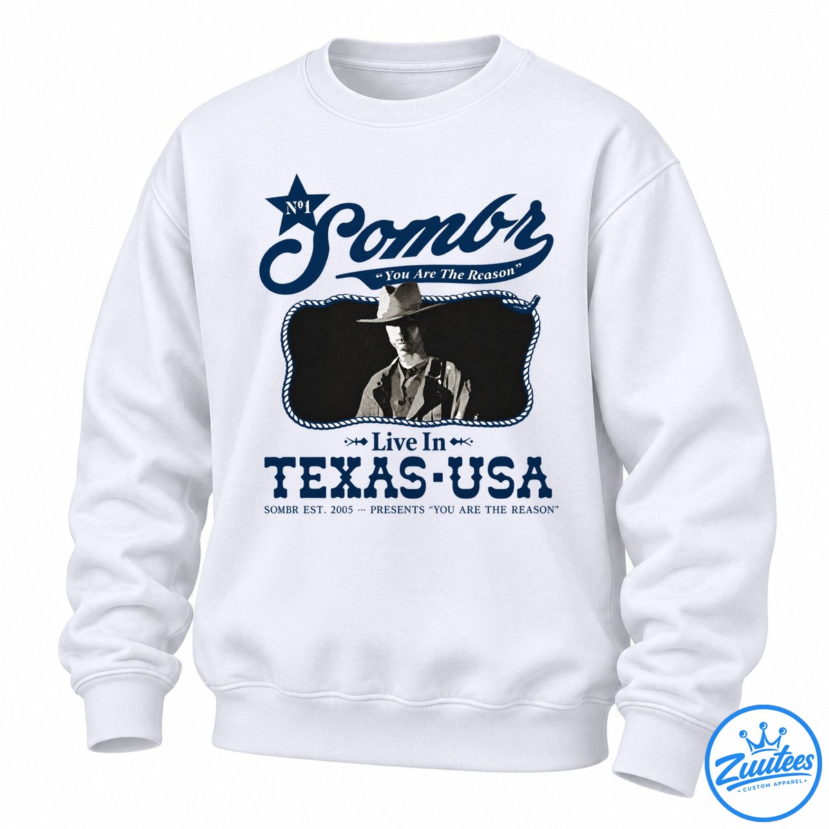 Sombr You Are The Reason Tour Live In Texas White Sweatshirt