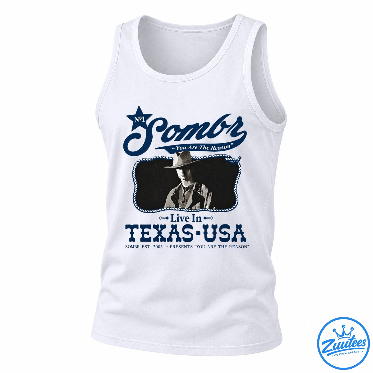 Sombr You Are The Reason Tour Live In Texas White Tank Top