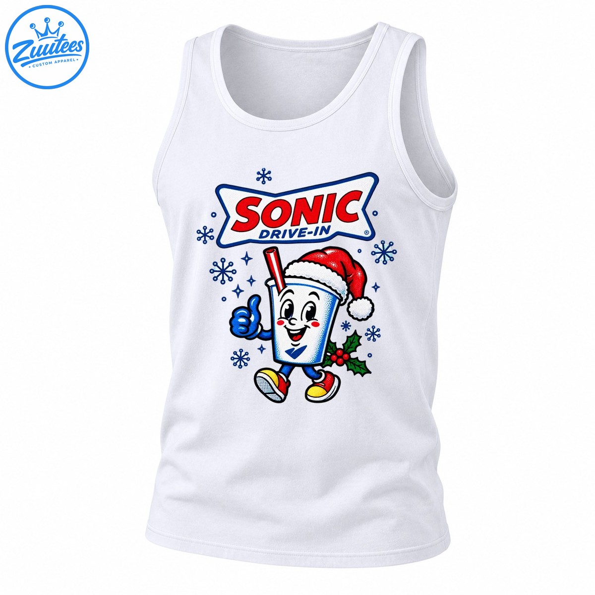 Sonic Drive In Merry Christmas Mascot Tank Top