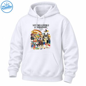 Studio Ghibli 41st Anniversary 1985-2026 shirt with Totoro, Catbus, No-Face, Kiki and Miyazaki Hayao lettering