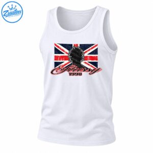 Dreadlocked figure silhouette over a distressed red white and navy Union Jack with Stussy script and 1998