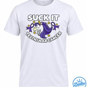 Suck It Testicular Cancer Unicorn Awareness Shirt