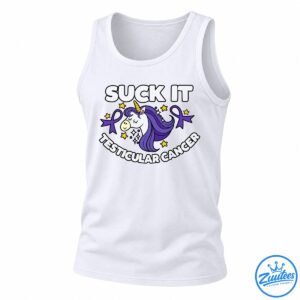 Suck It Testicular Cancer Unicorn Awareness Shirt