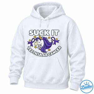 Suck It Testicular Cancer Unicorn Awareness Shirt