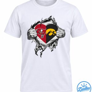 Tampa Bay Buccaneers And Iowa Hawkeyes Heart Logo Shirt