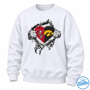 Tampa Bay Buccaneers And Iowa Hawkeyes Heart Logo Shirt