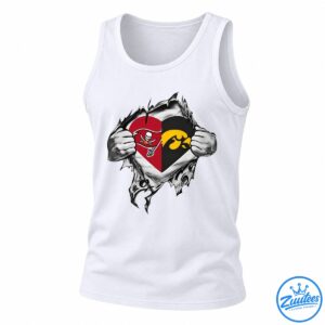 Tampa Bay Buccaneers And Iowa Hawkeyes Heart Logo Shirt