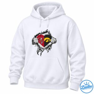 Tampa Bay Buccaneers And Iowa Hawkeyes Heart Logo Shirt