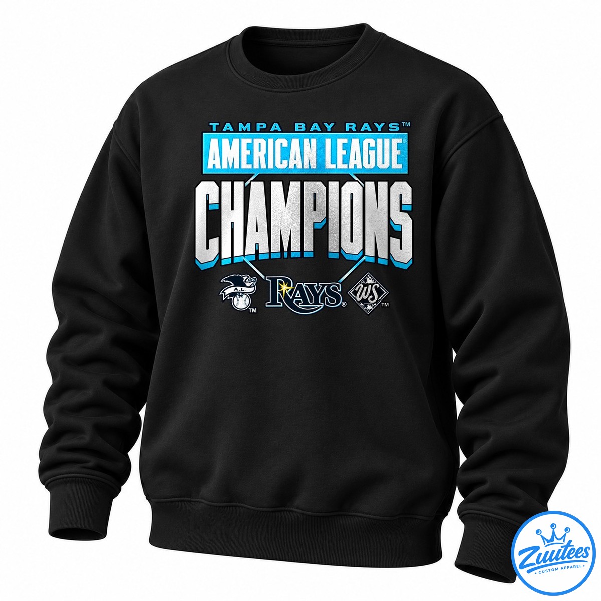 Tampa Bay Rays American League Champions Name And Number Logo Sweatshirt