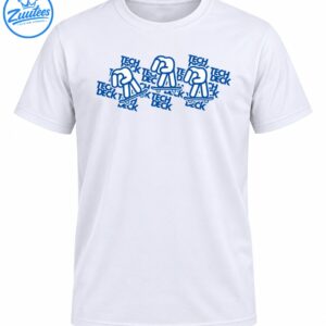 Tech Deck fingerboard skater shirt graphic with three blue cartoon skateboard figures and repeated TECH DECK lettering