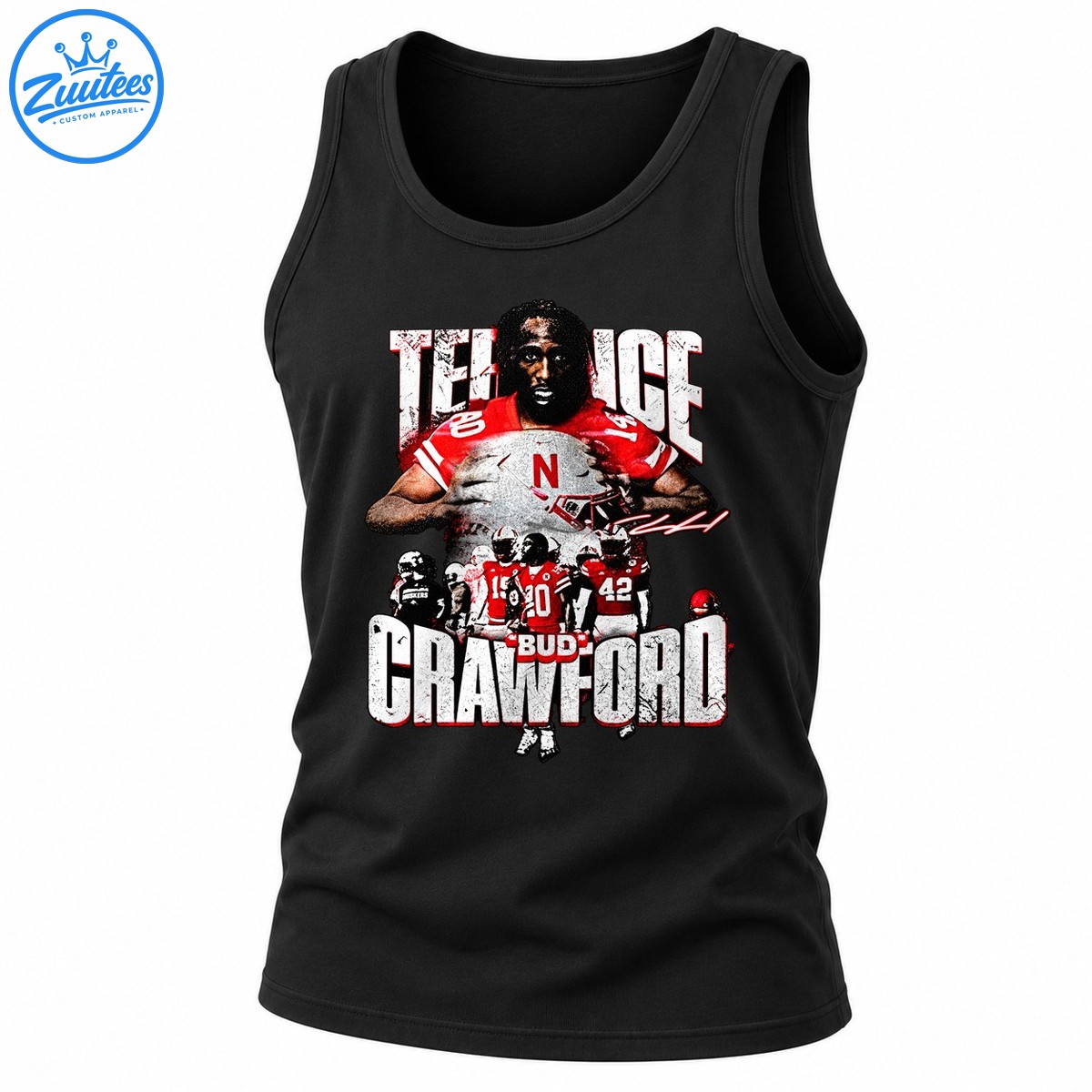 Tel Ice Crawford Nebraska Football Vintage Graphic Tank Top