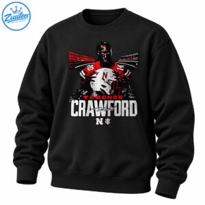 Terence Crawford graphic featuring a football player holding a white helmet, red jersey, distressed lettering, and signature details