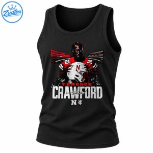 Terence Crawford graphic featuring a football player holding a white helmet, red jersey, distressed lettering, and signature details