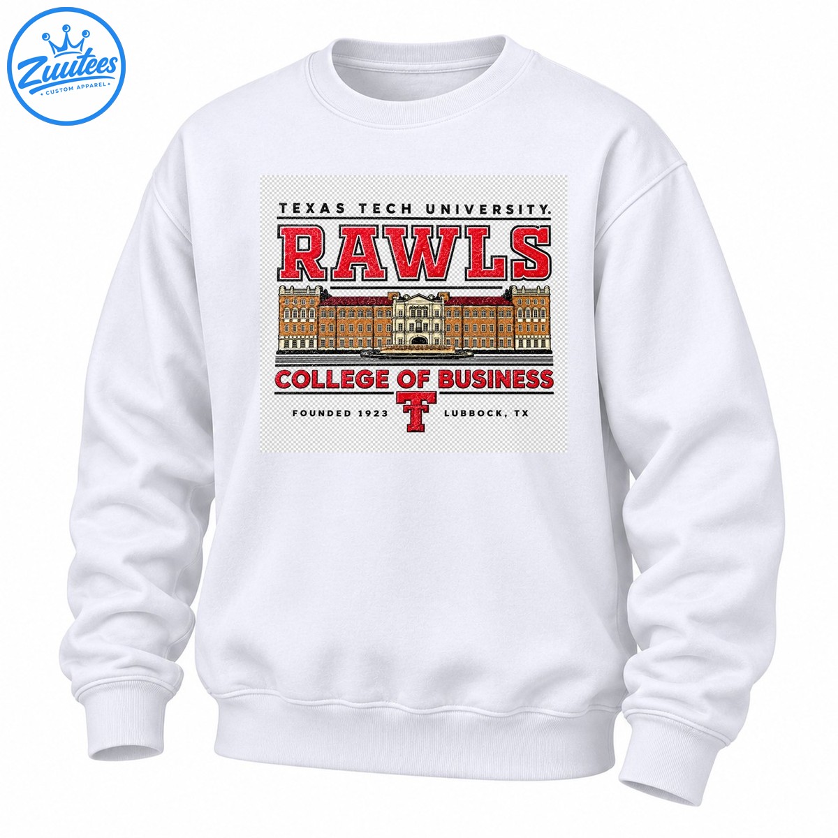 Texas Tech Rawls College Of Business Vintage Building Sweatshirt