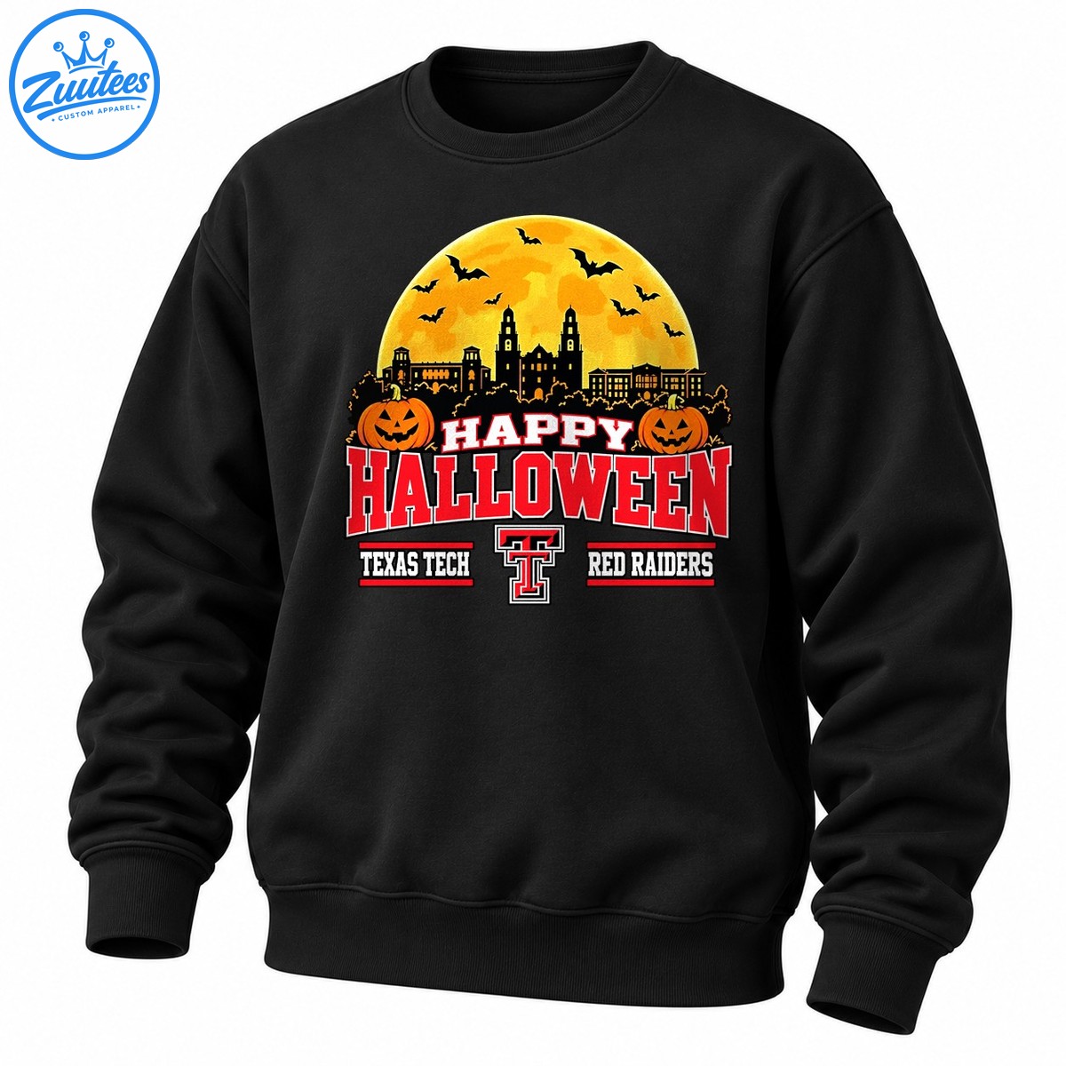 Texas Tech Red Raiders Happy Halloween Pumpkin Graphic Sweatshirt