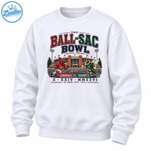 Ball-Sac Bowl graphic with red cardinal and green-yellow hornet mascots, stadium, football, and October 24th, 2026 date