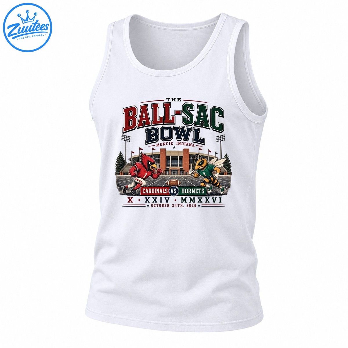 The Ball-sac Bowl Muncie Indiana Cardinals Vs Hornets October 24th 2026 Tank Top