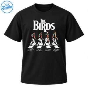 The Birds football graphic with four green jersey players numbered 26, 6, 1, 13 on a crosswalk and signatures