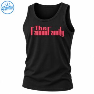 The Fannin Family shirt design in bold pink retro lettering with distinctive stylized typography